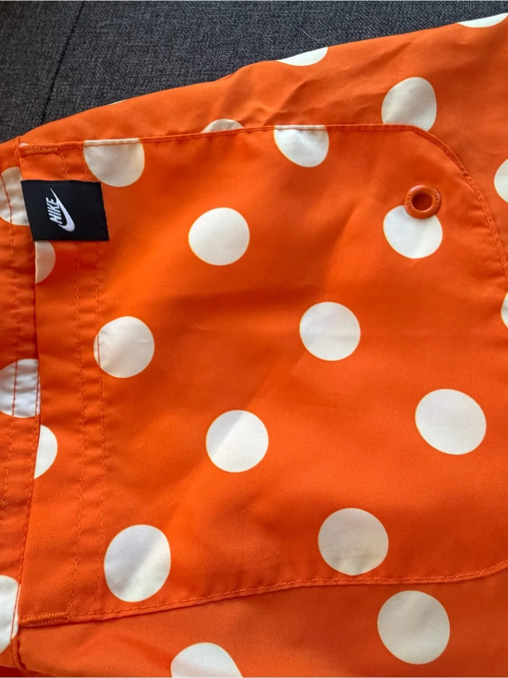 Nike Orange with White Polka Dot Mens Shorts